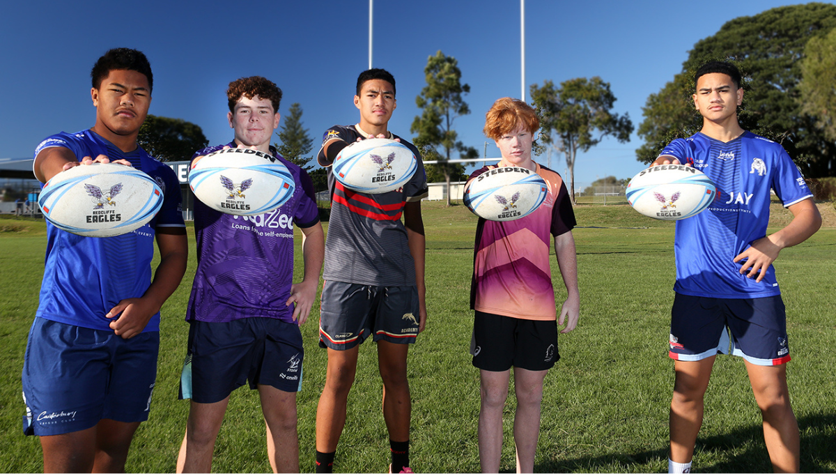 Photo of student athletes and future NRL stars posing for the camera