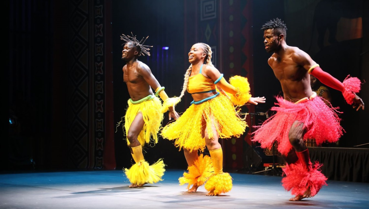 Photo of Cirque Africa artists performing on stage