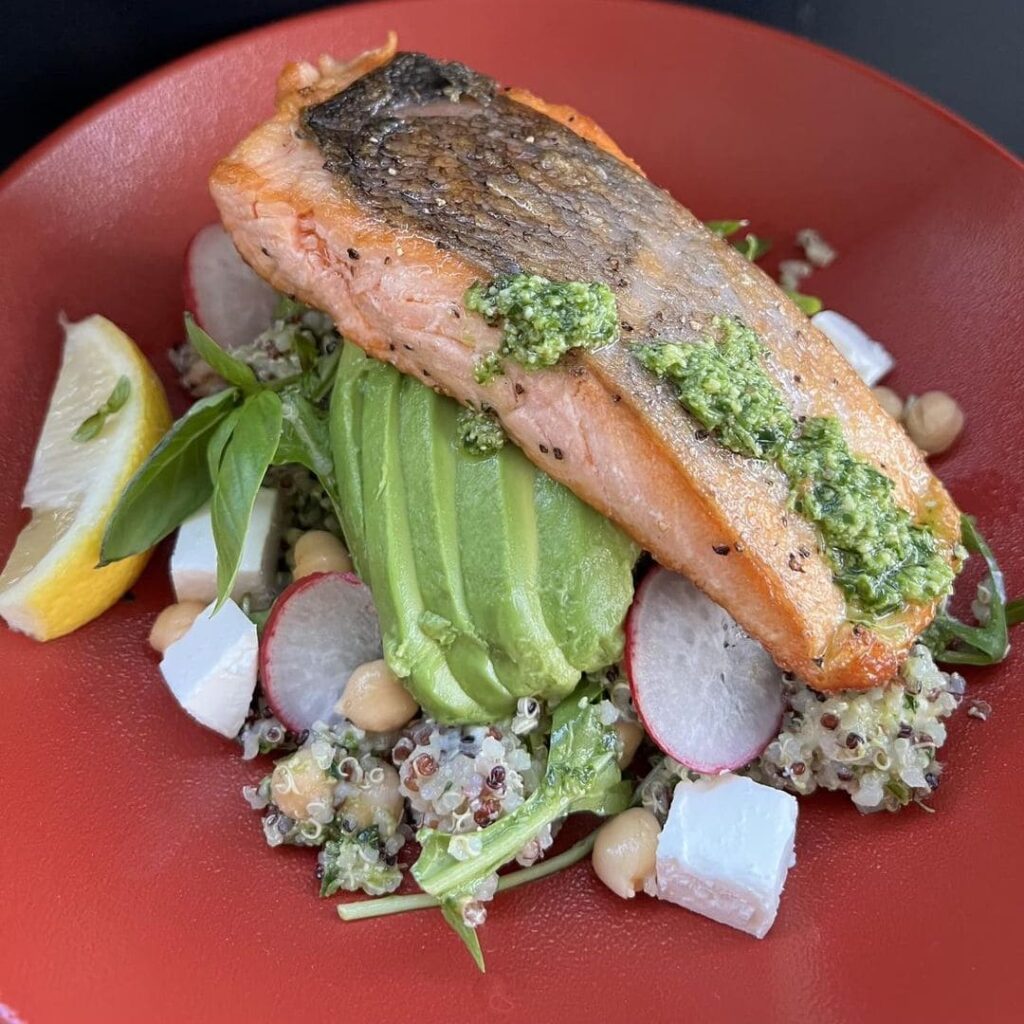 Salmon and pesto